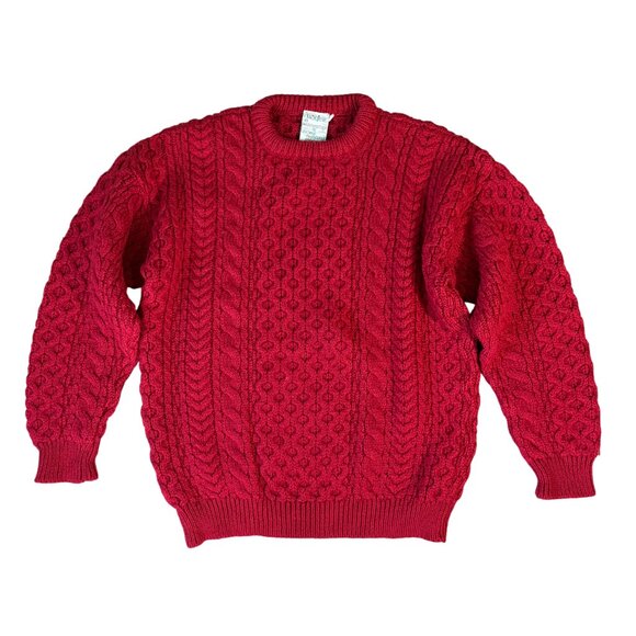 Cladyknit Other - Cladyknit vintage Irish Fisherman Sweater red M medium wool cable knit Ireland